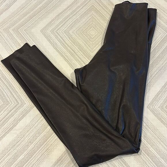 Commando Dark Brown Control Faux Leather Leggings - Size S - Picture 1 of 6
